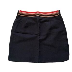 Missoni women’s ribbed stripe waistband mini skirt black 10 button side fastener